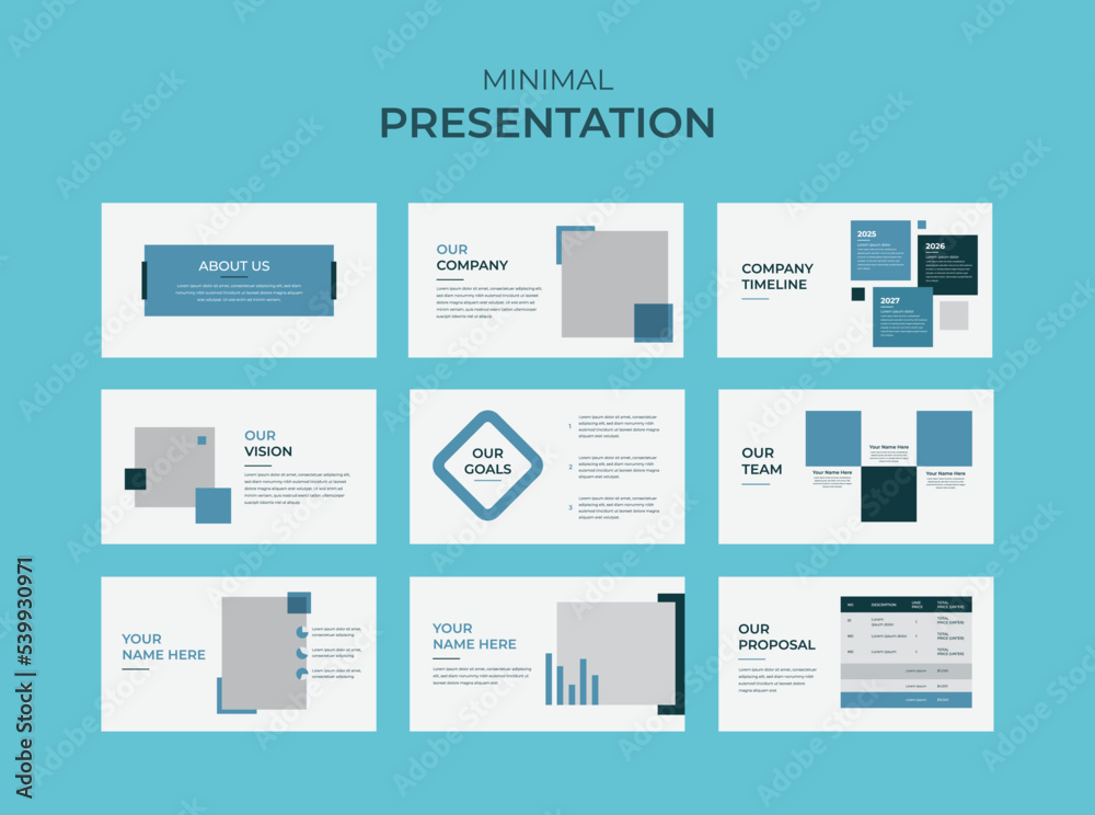 Business minimal slides presentation template, Vector infographics. Use ...