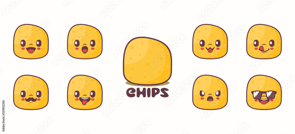 chips cartoon. food vector illustration chips cartoon. food vector illustration