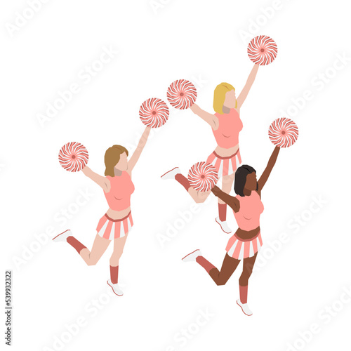 Isometric Cheerleader Illustration