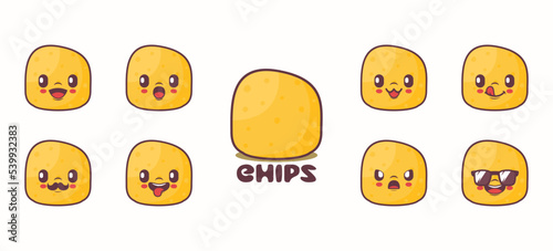 chips cartoon. food vector illustration