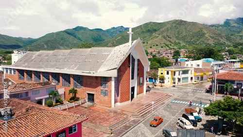 The main church of Roldanillo, a beautiful town in Colombia. photo