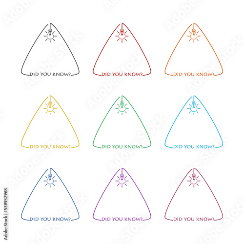 Did you know icon isolated on white background. Set icons colorful
