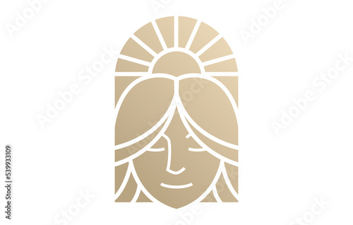 Beautiful Woman Face Morning Logo Design Template