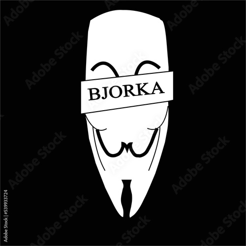 black and white mask illustration
