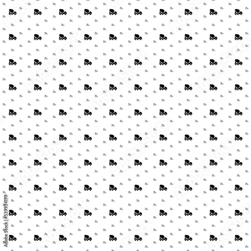 Square seamless background pattern from geometric shapes are different sizes and opacity. The pattern is evenly filled with black concrete mixer truck symbols. Vector illustration on white background