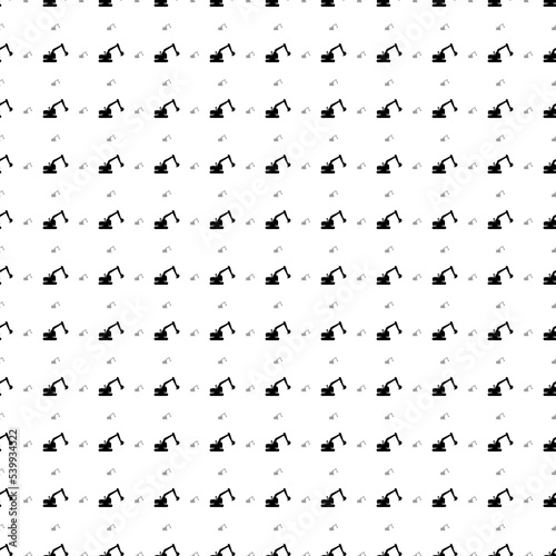 Fototapeta Naklejka Na Ścianę i Meble -  Square seamless background pattern from geometric shapes are different sizes and opacity. The pattern is evenly filled with big black excavator symbols. Vector illustration on white background