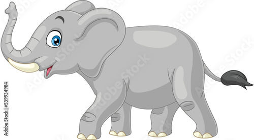 Cartoon elephant isolated on white background 