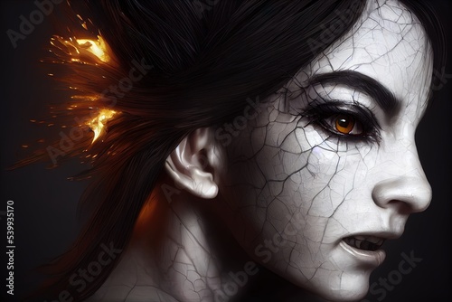 illustration of a female demon