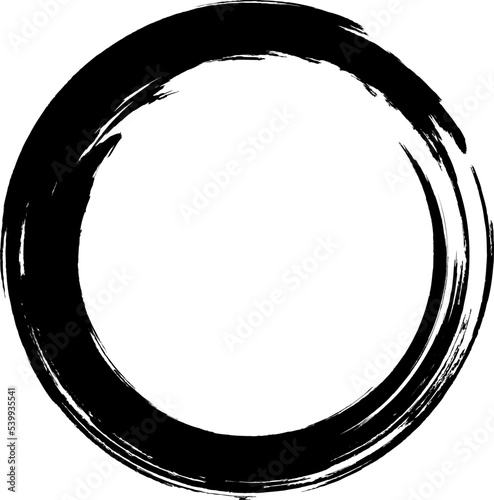 Circle grunge frame. Painted with a brush. Design element. Logo. Banner.