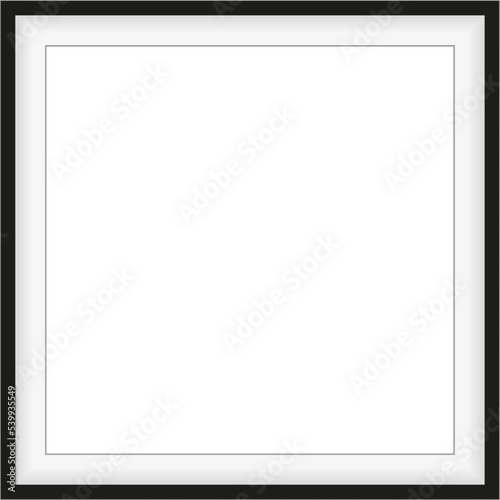 Sowable photo frame on the wall. For home decor or business. White background.