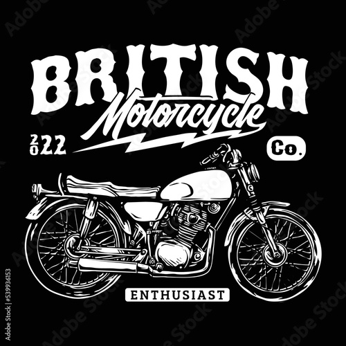 vector of vintage motorcycle illustration