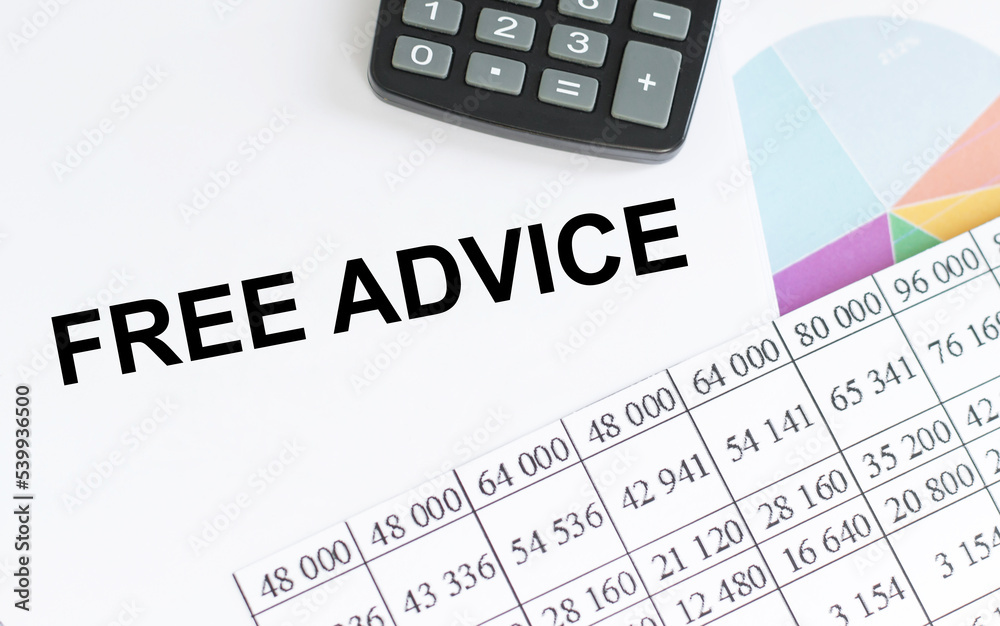A notebook written with text FREE ADVICE. Business concept. A notebook written with text FREE ADVICE. Business concept.