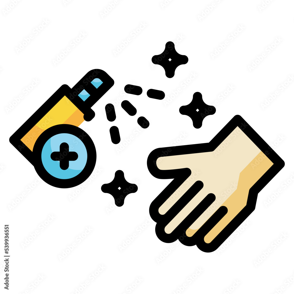 hand spray clean filled outline icon hand spray clean filled outline icon