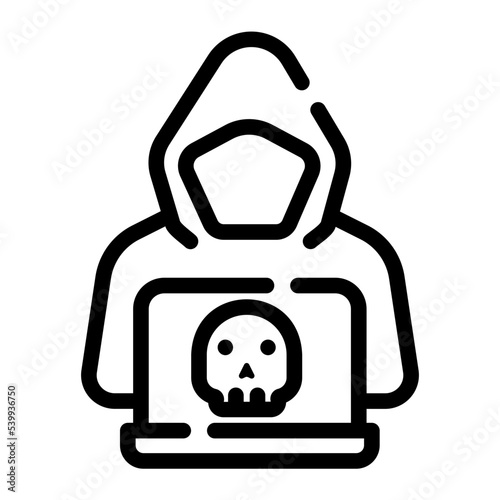 hacker line icon photo