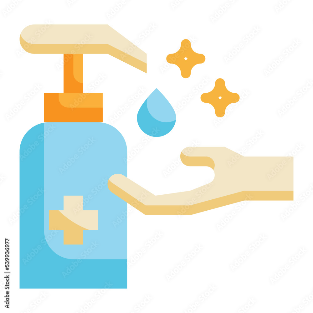 gel bottle hand washing clean flat icon gel bottle hand washing clean flat icon
