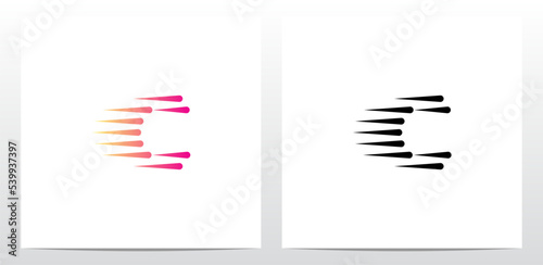 Horizontal Teardrop Shapes Letter Logo Design C