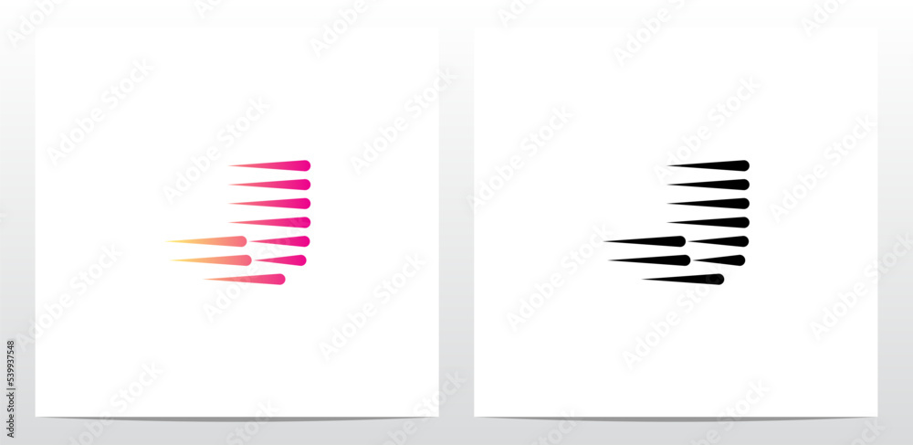 Horizontal Teardrop Shapes Letter Logo Design J Horizontal Teardrop Shapes Letter Logo Design J