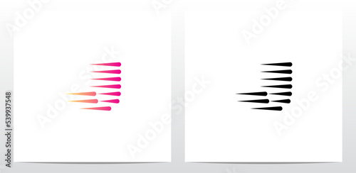 Horizontal Teardrop Shapes Letter Logo Design J