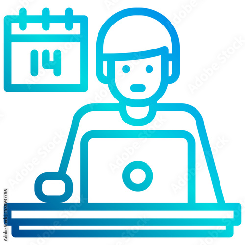 Work at home outline icon