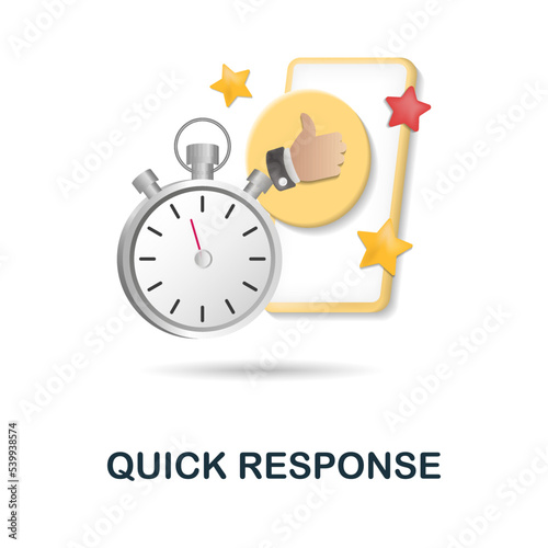Quick Response icon. 3d illustration from feedback collection. Creative Quick Response 3d icon for web design, templates, infographics and more