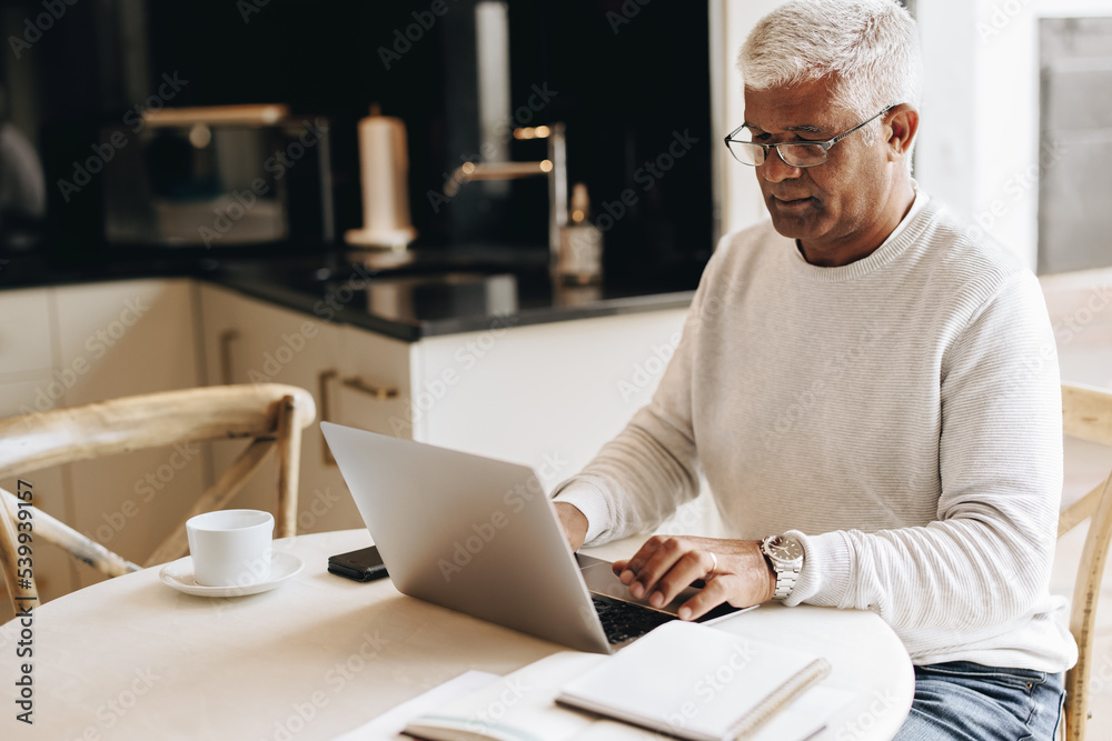 Mature businessman working from home Mature businessman working from home