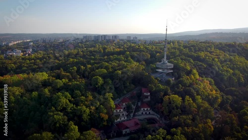 Avas Kilátó. Miskolc town with an old Radio Station antenna, which is a now a popular place to get a view of the city photo