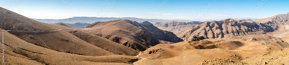 Panoramic view at the Atlas Mountains near Toumliline in Morocco