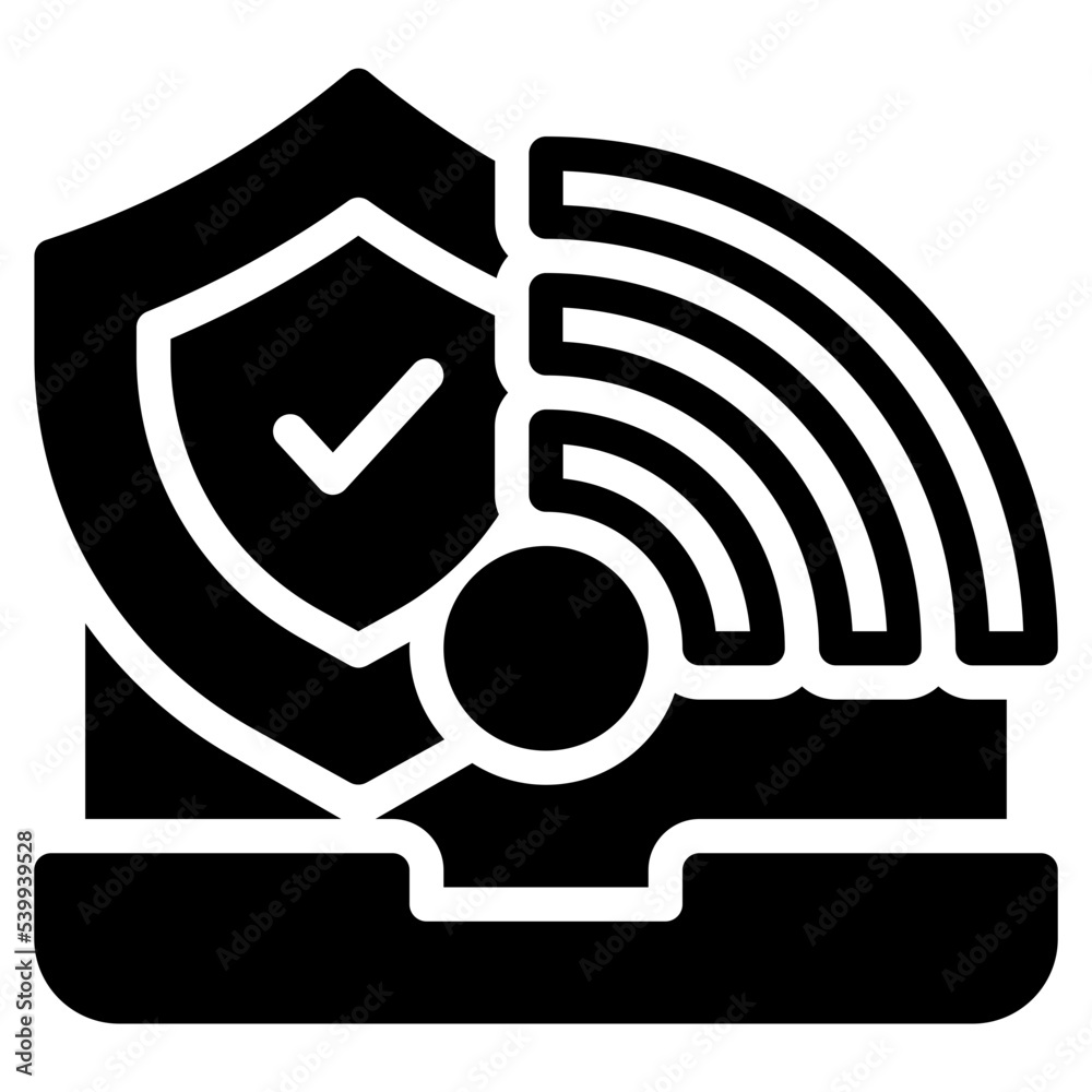 wifi protectin cyber network protection solid glyph icon wifi protectin cyber network protection solid glyph icon