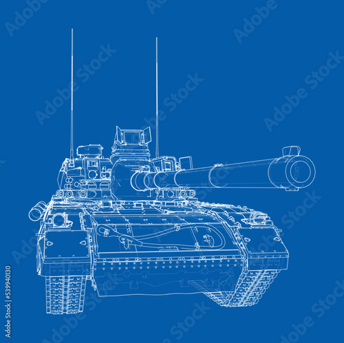 Tank. Vector rendering of 3d