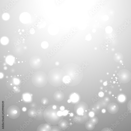 Fototapeta Naklejka Na Ścianę i Meble -  bokeh silver grey background snowflake snow shine