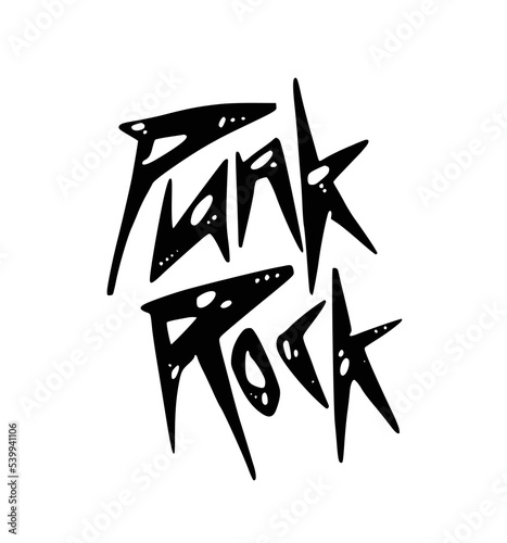 Punk rock music. Vector illustration. Black and white
