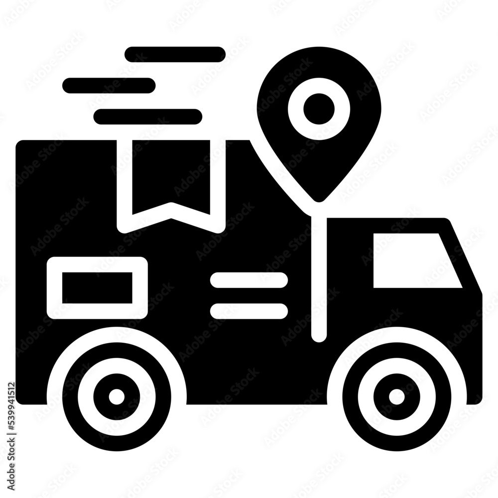 truck delivery packaging box solid glyph icon truck delivery packaging box solid glyph icon