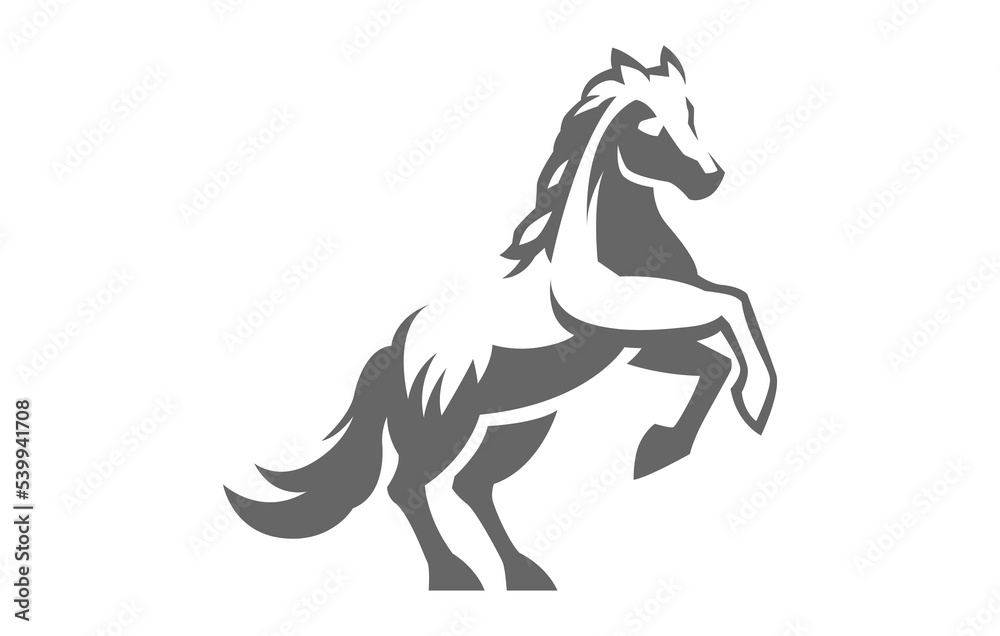 Mustang Jump Logo Design Template. Horse Farm Icon Vector