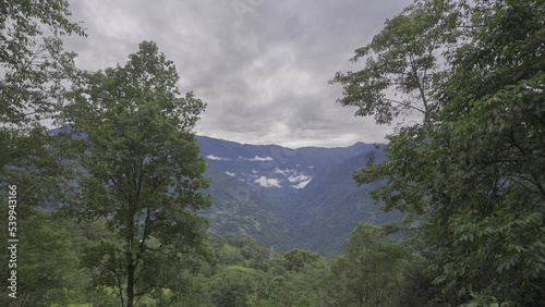 Clouds over the Mountains in Deep Himalayan Forest