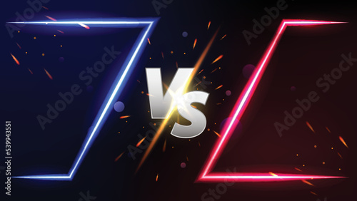 Versus Screen Design Banner. Competition vs Game Match, Martial Arts vs Sports Battle. Easy to Edit. Vector Illustration