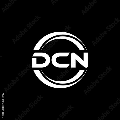 DCN letter logo design with black background in illustrator, vector logo modern alphabet font overlap style. calligraphy designs for logo, Poster, Invitation, etc. photo