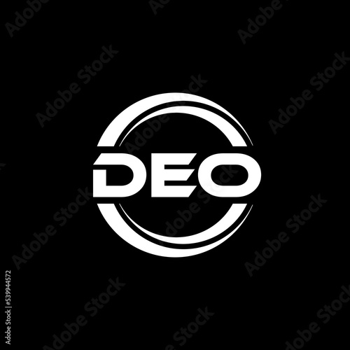 DEO letter logo design with black background in illustrator, vector logo modern alphabet font overlap style. calligraphy designs for logo, Poster, Invitation, etc.