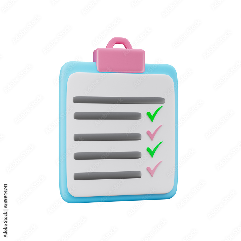 Paper With Clip Board Icon Isolated 3d Render Illustration Paper With Clip Board Icon Isolated 3d Render Illustration