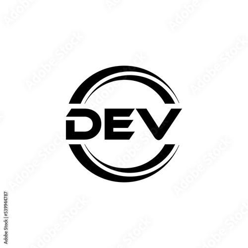 DEV letter logo design with white background in illustrator, vector logo modern alphabet font overlap style. calligraphy designs for logo, Poster, Invitation, etc.