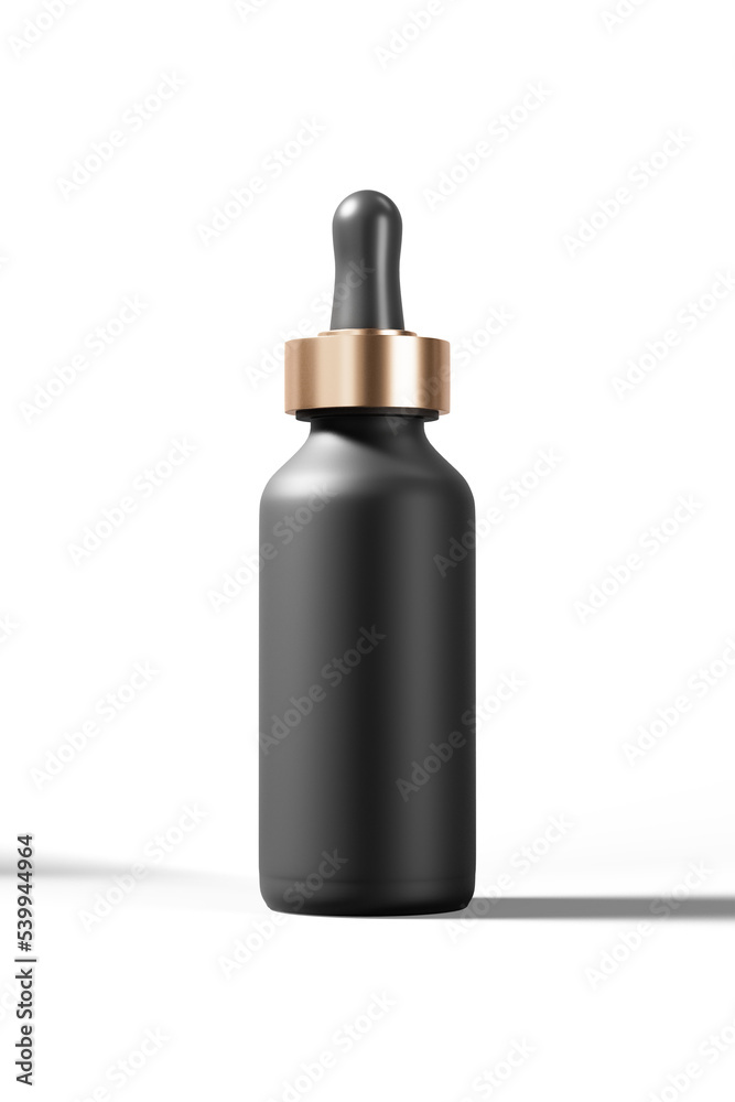 Black amber glass cosmetic serum bottle icon 3d render illustration Black amber glass cosmetic serum bottle icon 3d render illustration