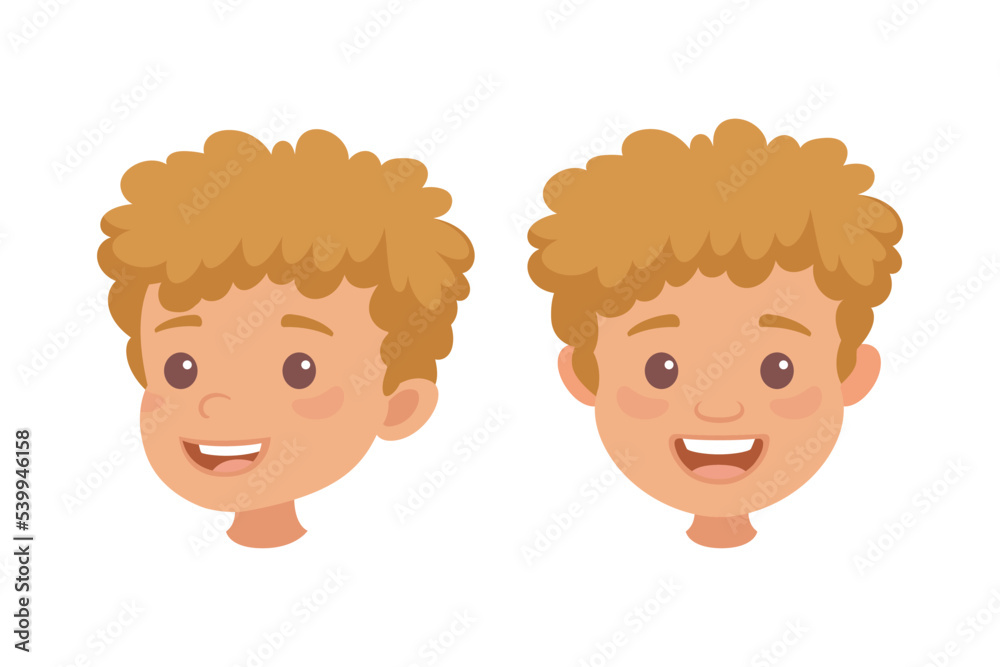Little Boy Character Face Feeling Different Emotion Vector Set Little Boy Character Face Feeling Different Emotion Vector Set