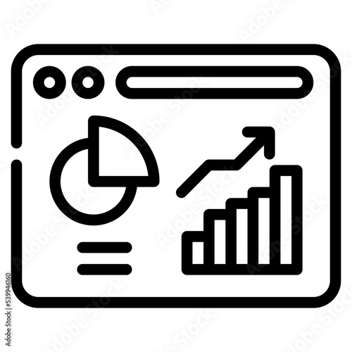 data analytics report business organization  simple line icon