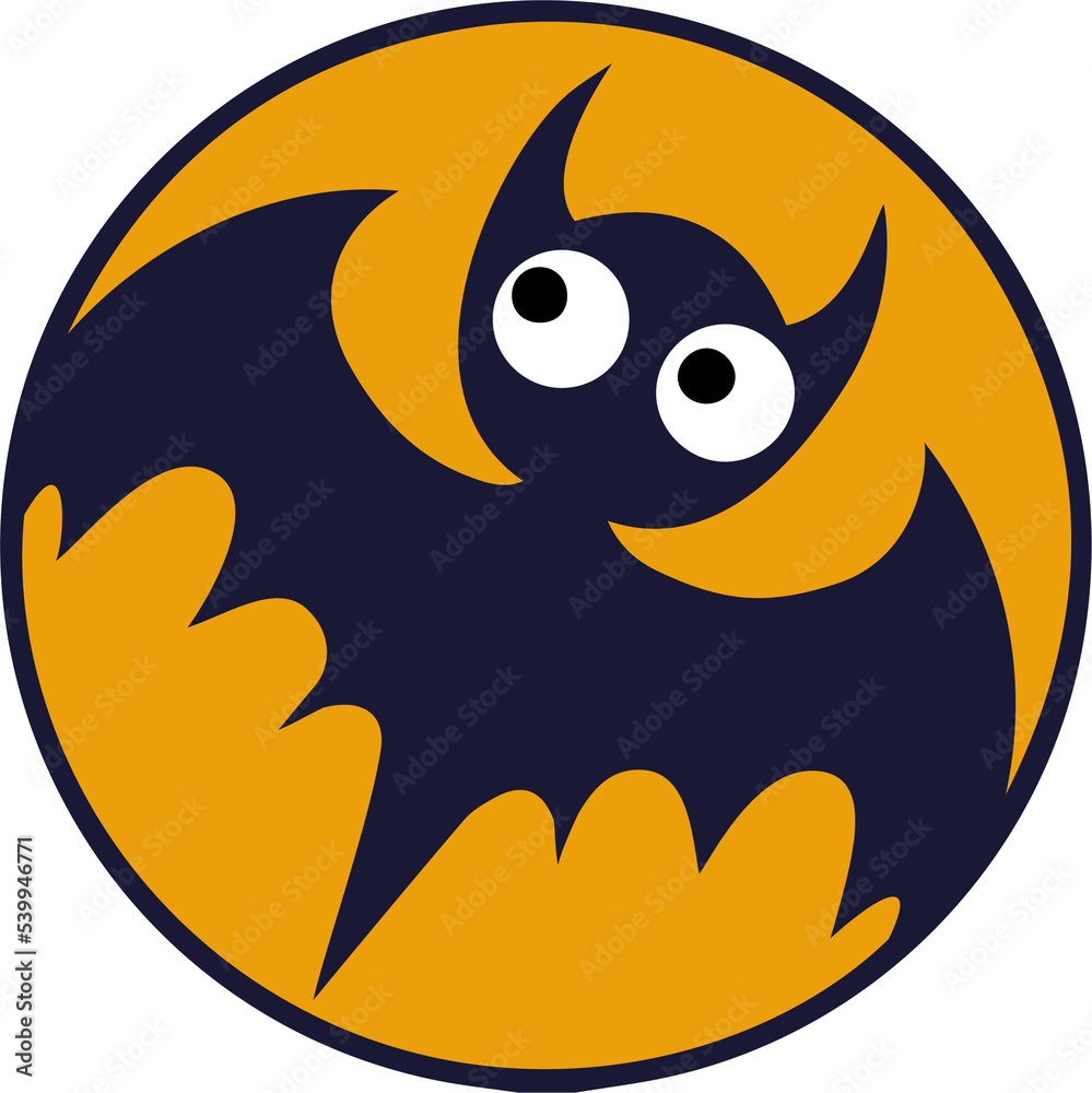 bat with eyes in circle