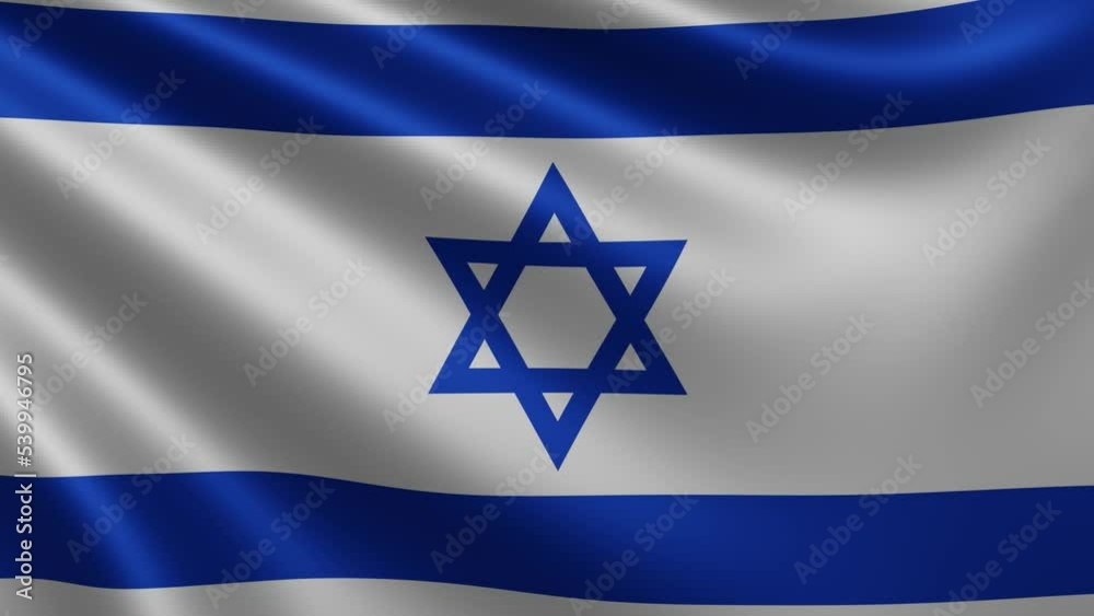 Israeli flag waving in the wind, video of the national flag of Israel in 3d, in 4k resolution. High quality 4k footage Israeli flag waving in the wind, video of the national flag of Israel in 3d, in 4k resolution. High quality 4k footage