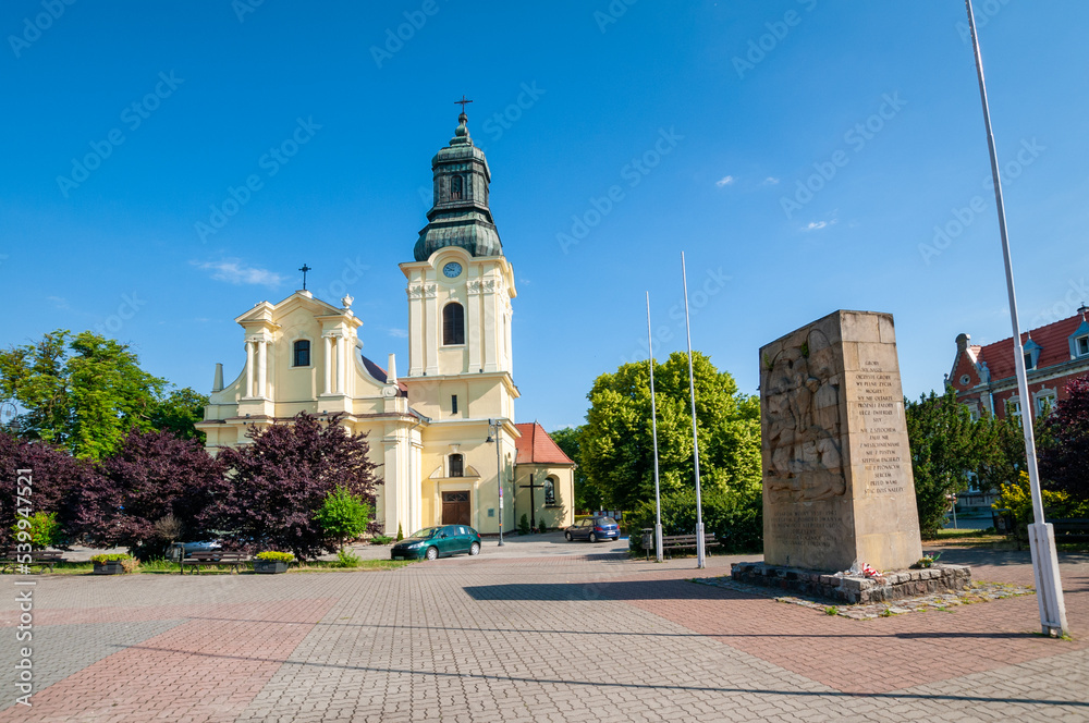 Church of St. Nicholas and monument to the Fallen in Stary Fordon in Bydgoszcz, Kuyavian-Pomeranian Voivodeship, Poland