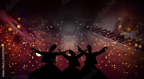 Qawwali background. 3d rendering illustration