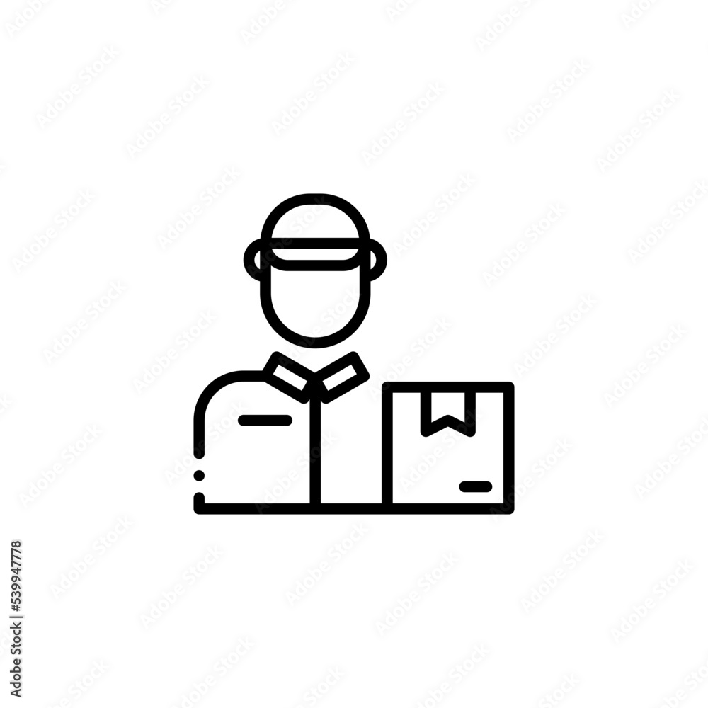 delivery man line icon