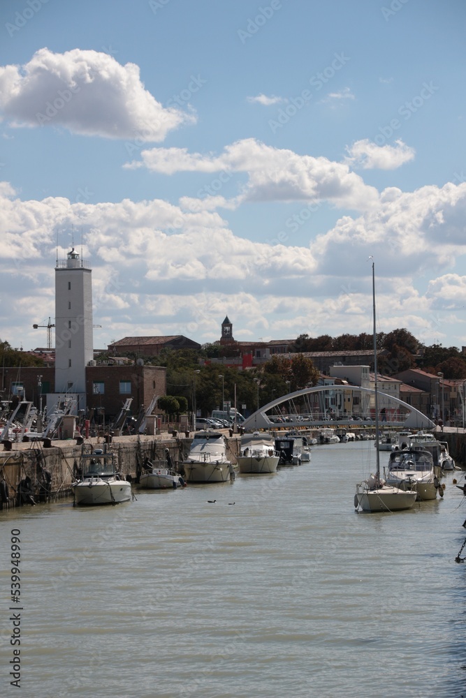 Obraz premium Italy, Marche: Foreshortening of Fano from the sea.