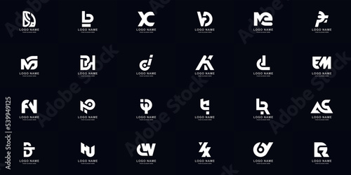 Collection full set abstract combine letter a - z monogram logo design