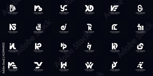 Collection full set abstract combine letter a - z monogram logo design